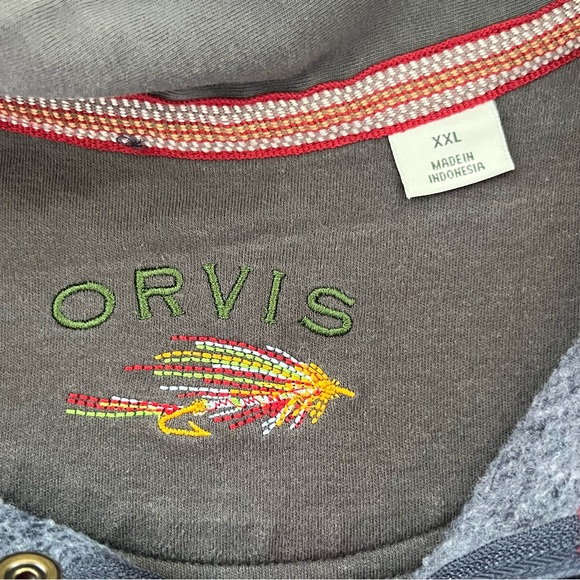 Orvis Men’s 1/4 Zip & Snap Closure Pullover Vest Size XXL In Blue - Picture 2 of 5